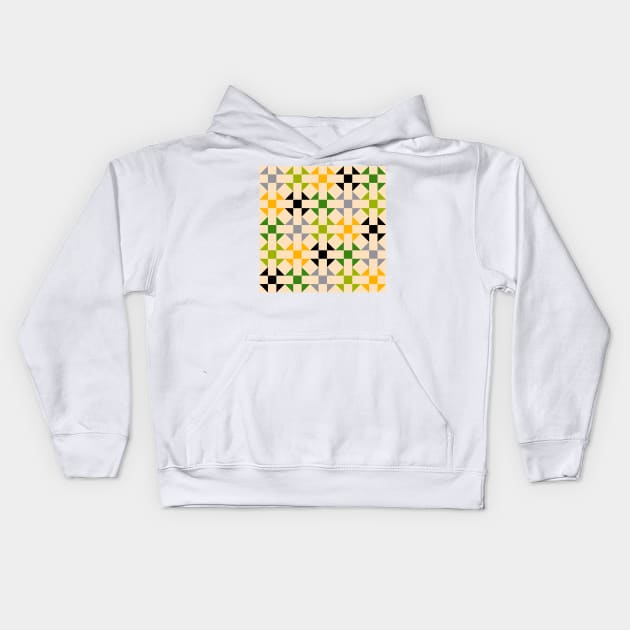 Geometric Pattern: Quilt: Spring Kids Hoodie by Red Wolf